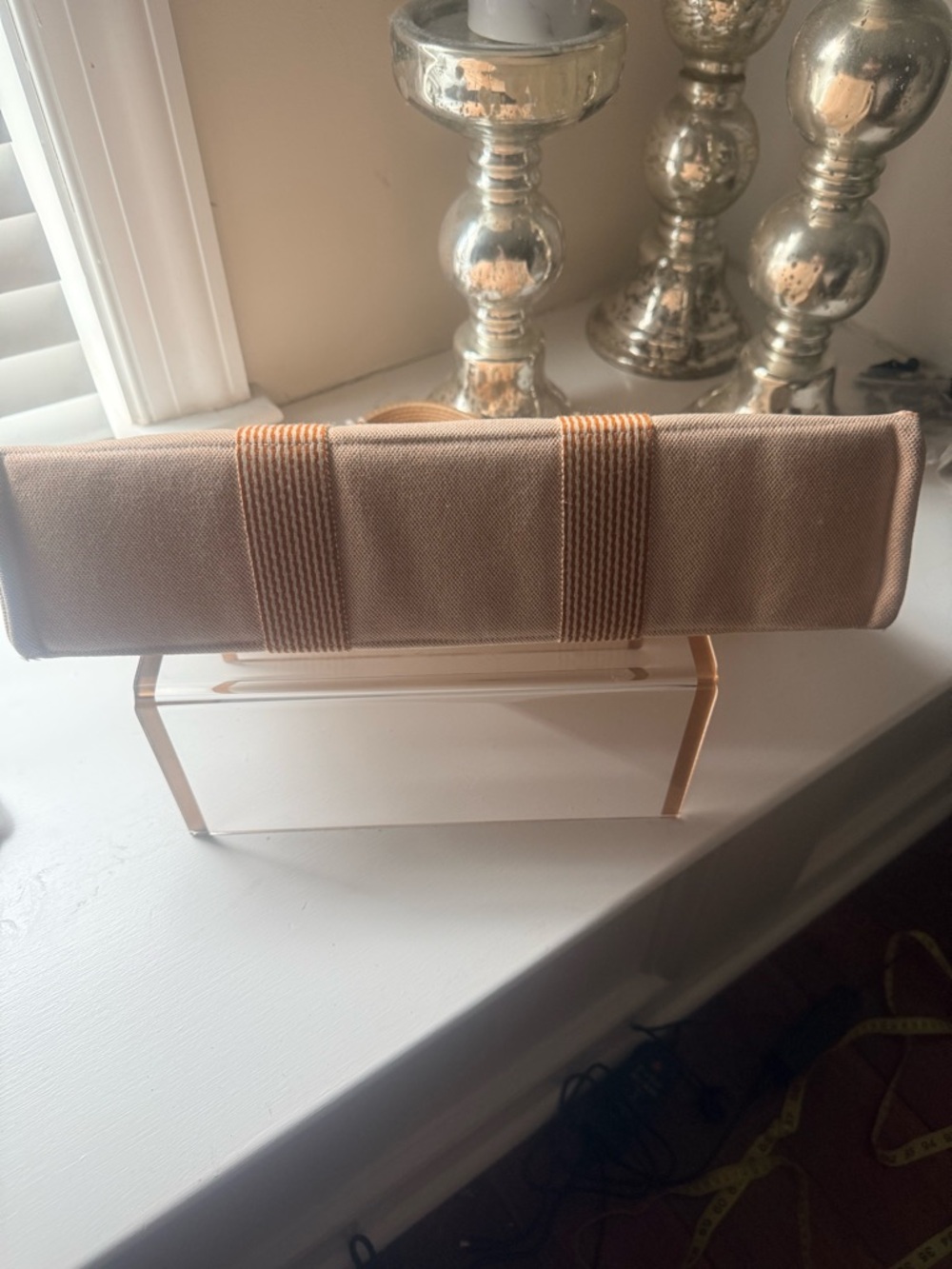Authentic Hermès MM (medium) tote in the iconic cream canvas/  signature orange - Picture 3 of 16